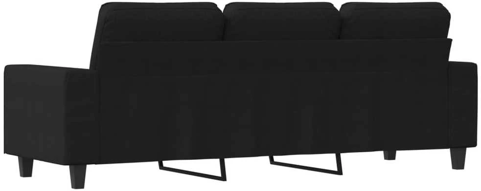 Trivietė sofa, juodos spalvos, 180cm, audinys