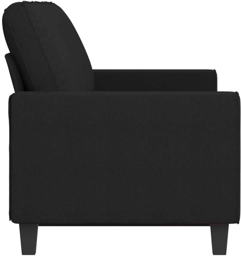 Trivietė sofa, juodos spalvos, 180cm, audinys