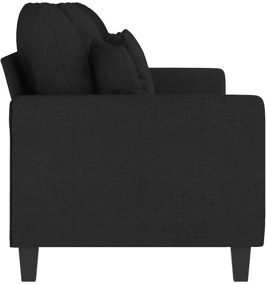 Trivietė sofa, juodos spalvos, 180cm, audinys