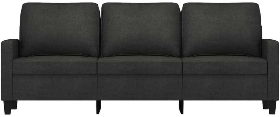 Trivietė sofa, juodos spalvos, 180cm, audinys