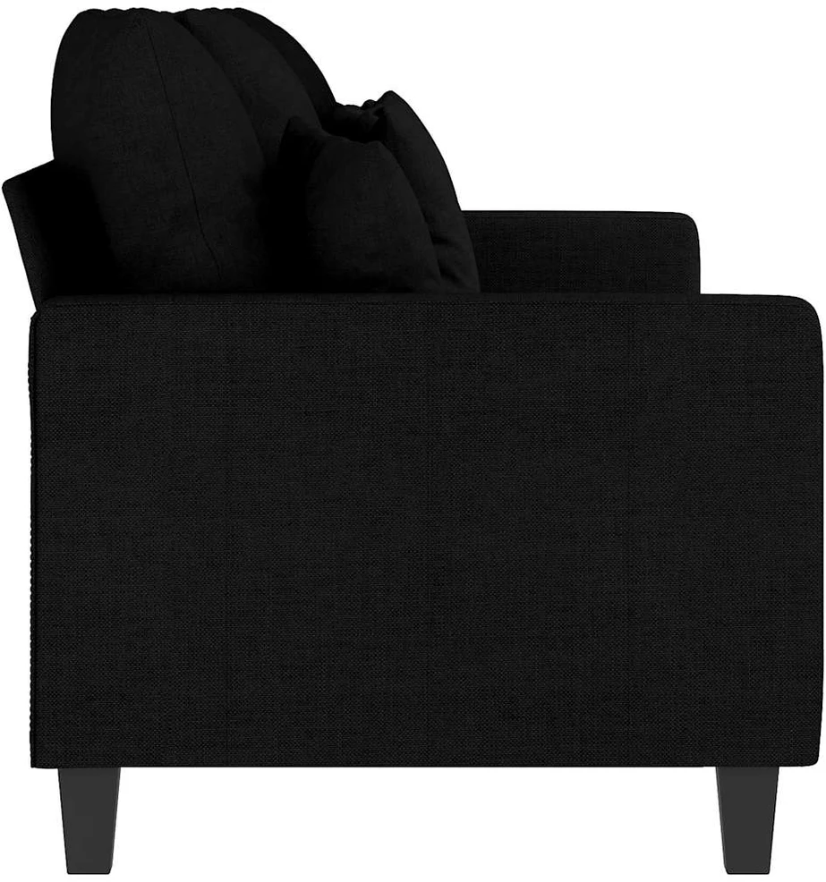 Trivietė sofa, juodos spalvos, 180cm, audinys