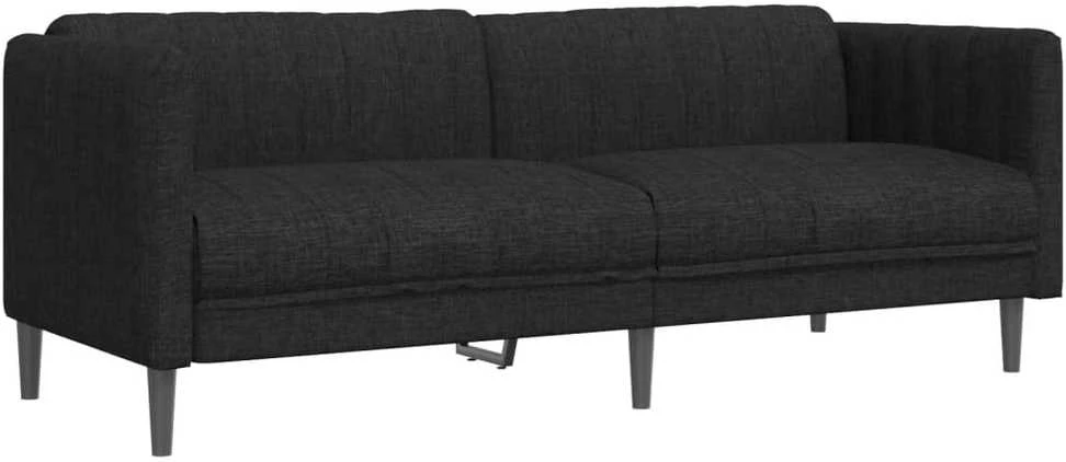 Trivietė sofa, juodos spalvos, audinys