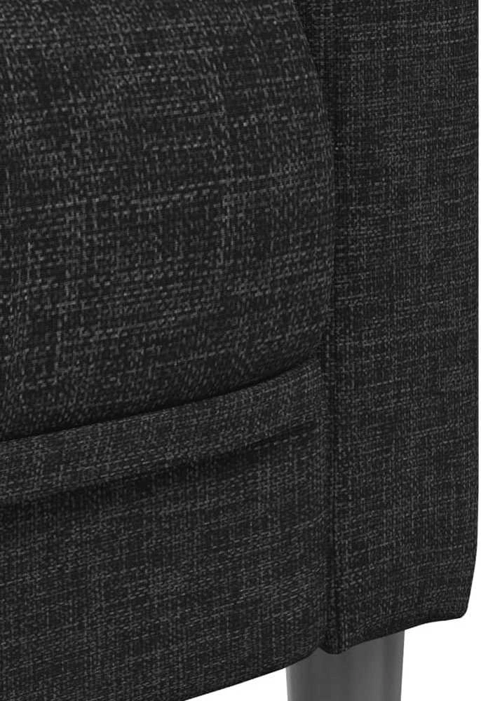 Trivietė sofa, juodos spalvos, audinys