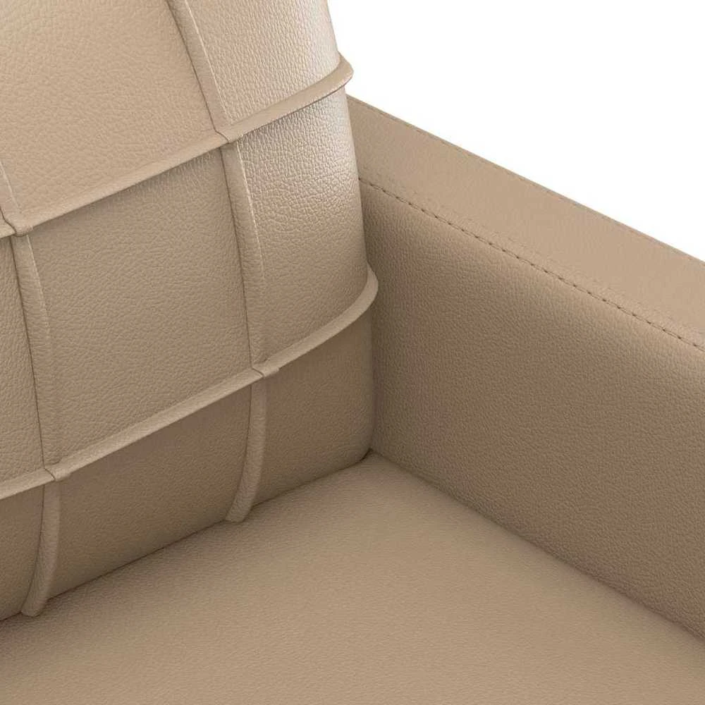 Trivietė sofa, kapučino spalvos, 180cm, dirbtinė oda