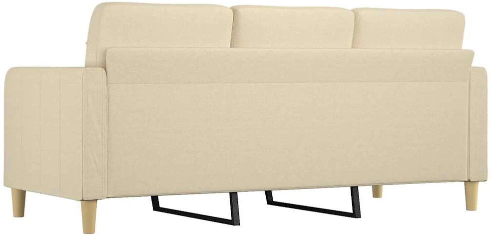 Trivietė sofa, kreminės spalvos, 180cm, audinys