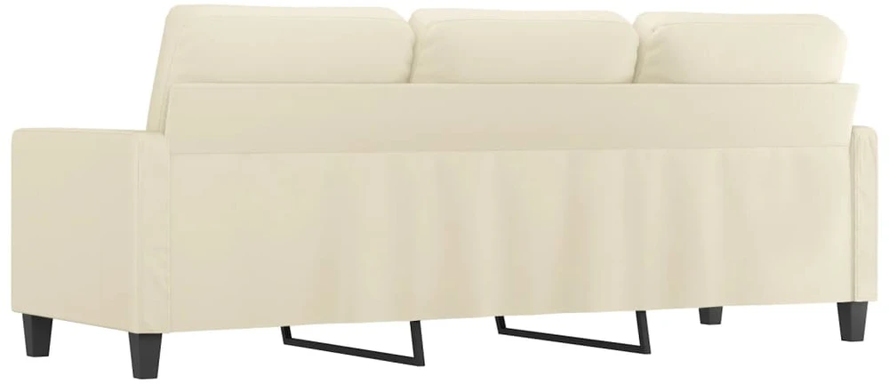 Trivietė sofa, kreminės spalvos, 180cm, dirbtinė oda