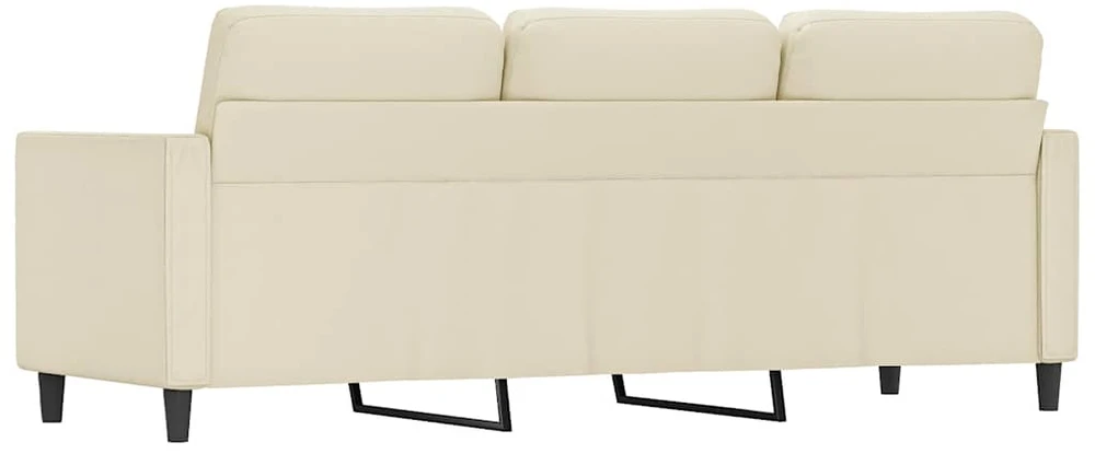Trivietė sofa, kreminės spalvos, 180cm, dirbtinė oda
