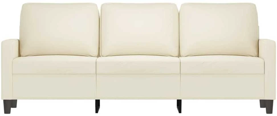 Trivietė sofa, kreminės spalvos, 180cm, aksomas