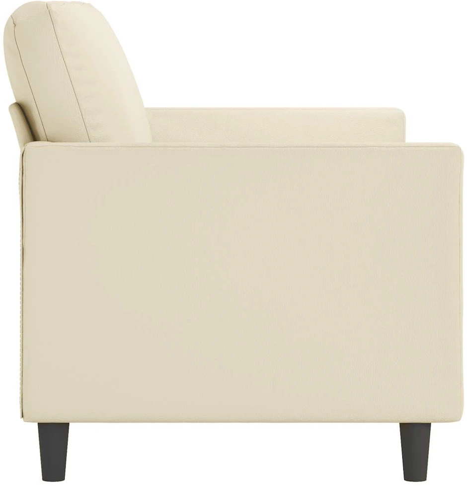 Trivietė sofa, kreminės spalvos, 180cm, dirbtinė oda