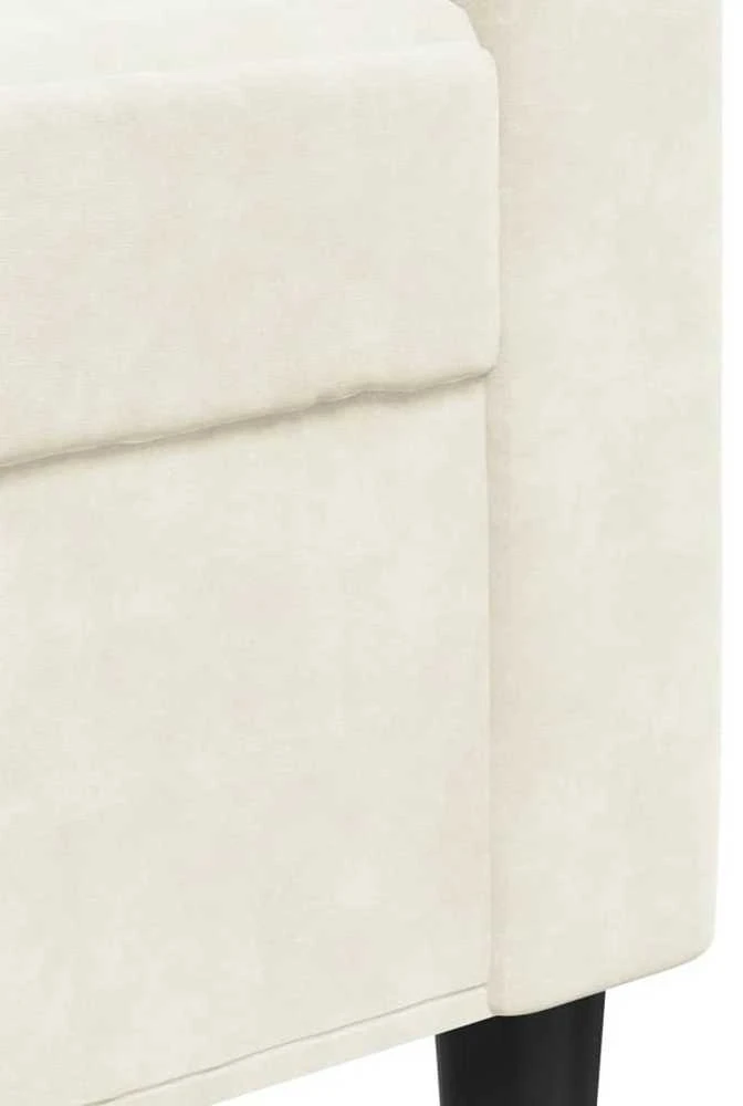 Trivietė sofa, kreminės spalvos, 180cm, aksomas