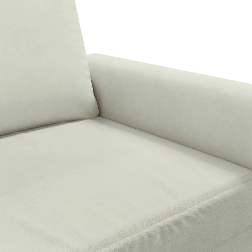 Trivietė sofa, kreminės spalvos, 180cm, aksomas