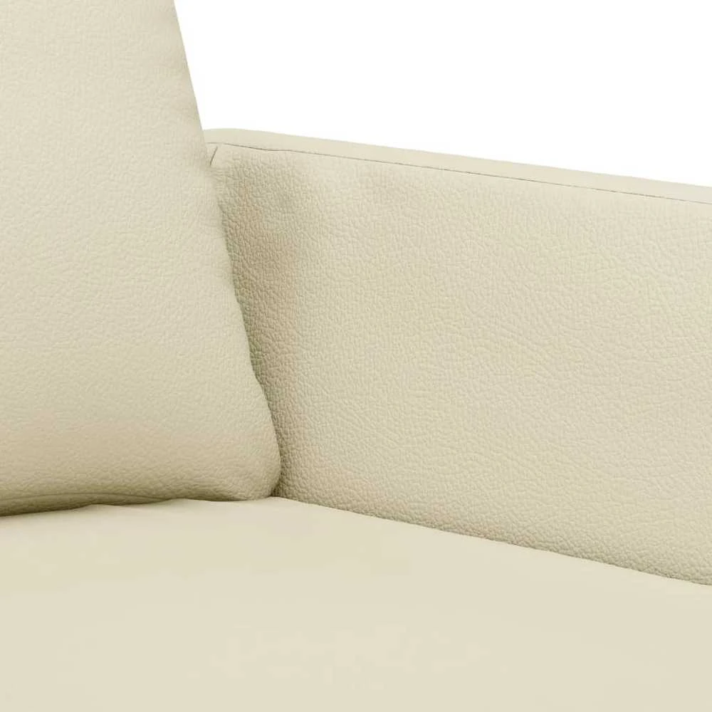Trivietė sofa, kreminės spalvos, 180cm, dirbtinė oda
