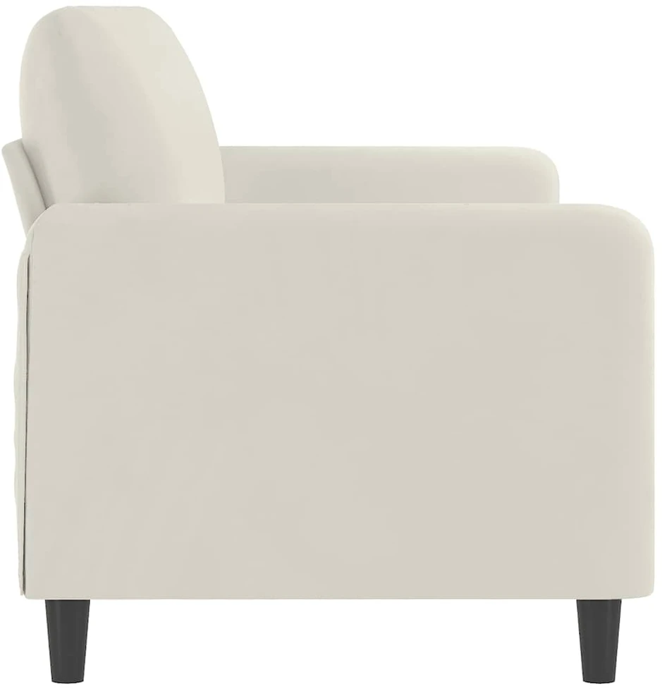 Trivietė sofa, kreminės spalvos, 180cm, aksomas