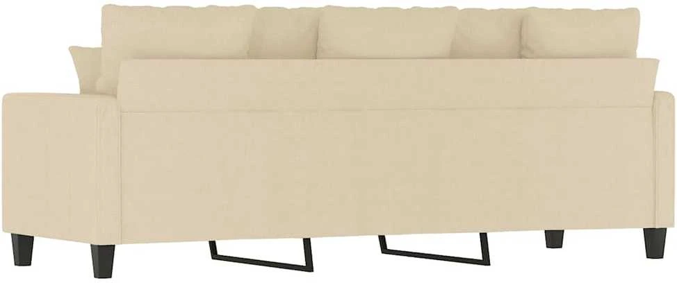 Trivietė sofa, kreminės spalvos, 180cm, audinys