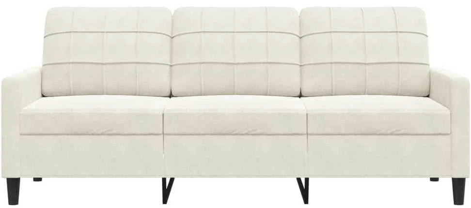 Trivietė sofa, kreminės spalvos, 180cm, aksomas