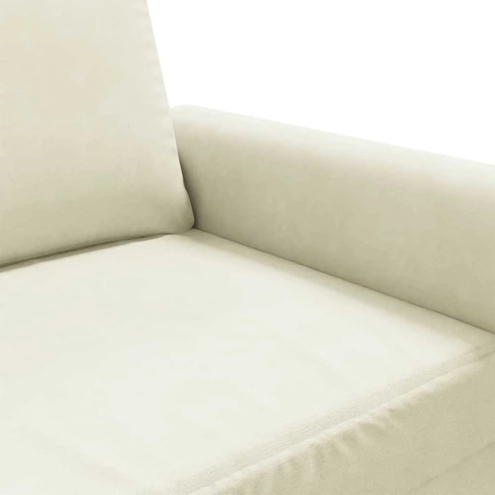 Trivietė sofa, kreminės spalvos, 180cm, aksomas