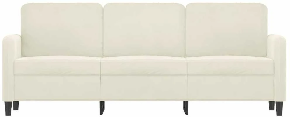 Trivietė sofa, kreminės spalvos, 180cm, aksomas