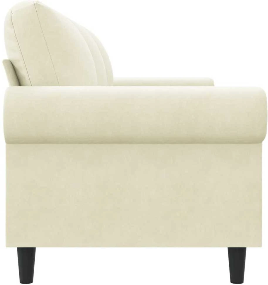 Trivietė sofa, kreminės spalvos, 180cm, aksomas