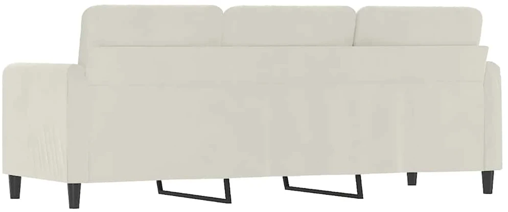 Trivietė sofa, kreminės spalvos, 180cm, aksomas