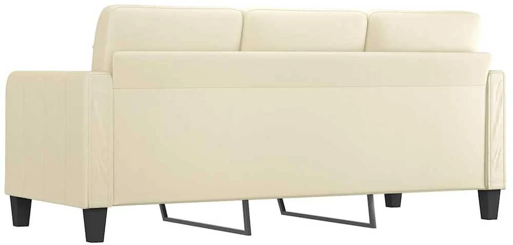 Trivietė sofa, kreminės spalvos, 180cm, dirbtinė oda