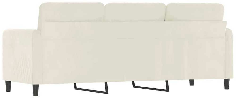 Trivietė sofa, kreminės spalvos, 180cm, aksomas