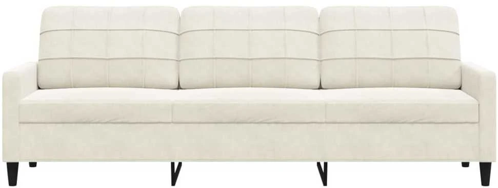 Trivietė sofa, kreminės spalvos, 210cm, aksomas