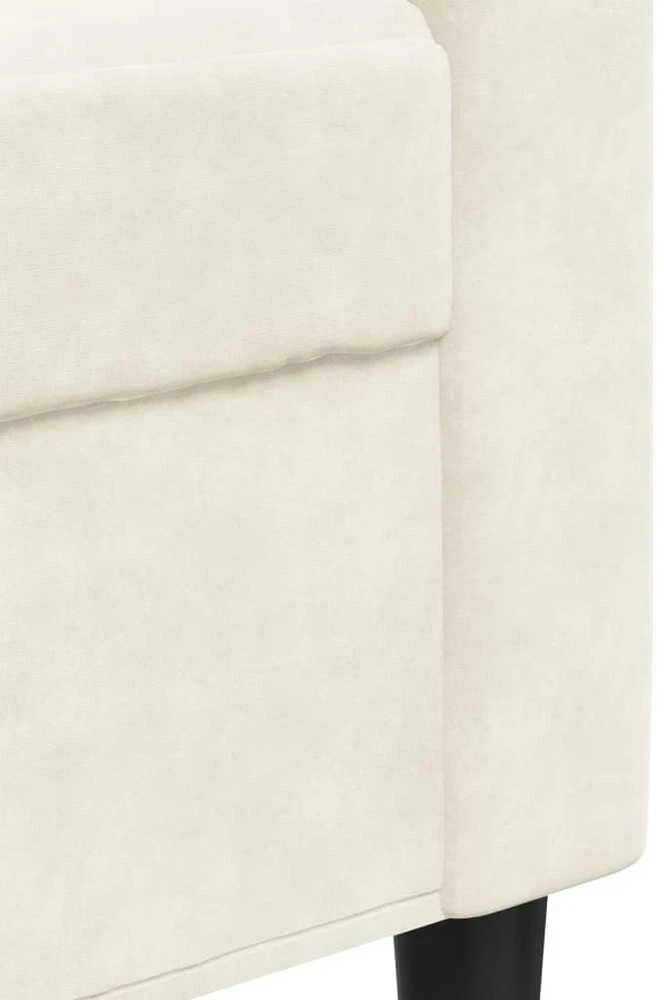 Trivietė sofa, kreminės spalvos, 210cm, aksomas