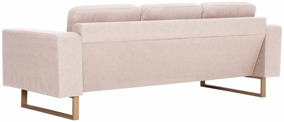 Trivietė sofa, kreminės spalvos, audinys