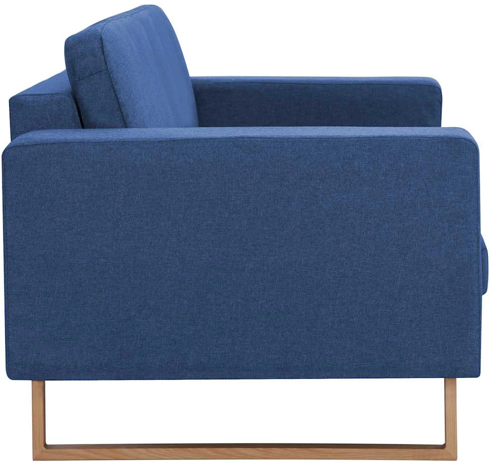 Trivietė sofa, mėlyna, audinys