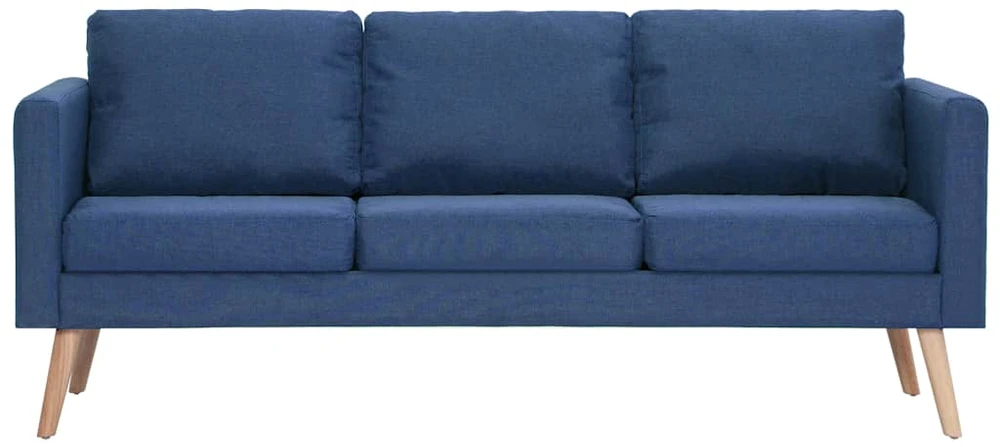 Trivietė sofa, mėlyna, audinys