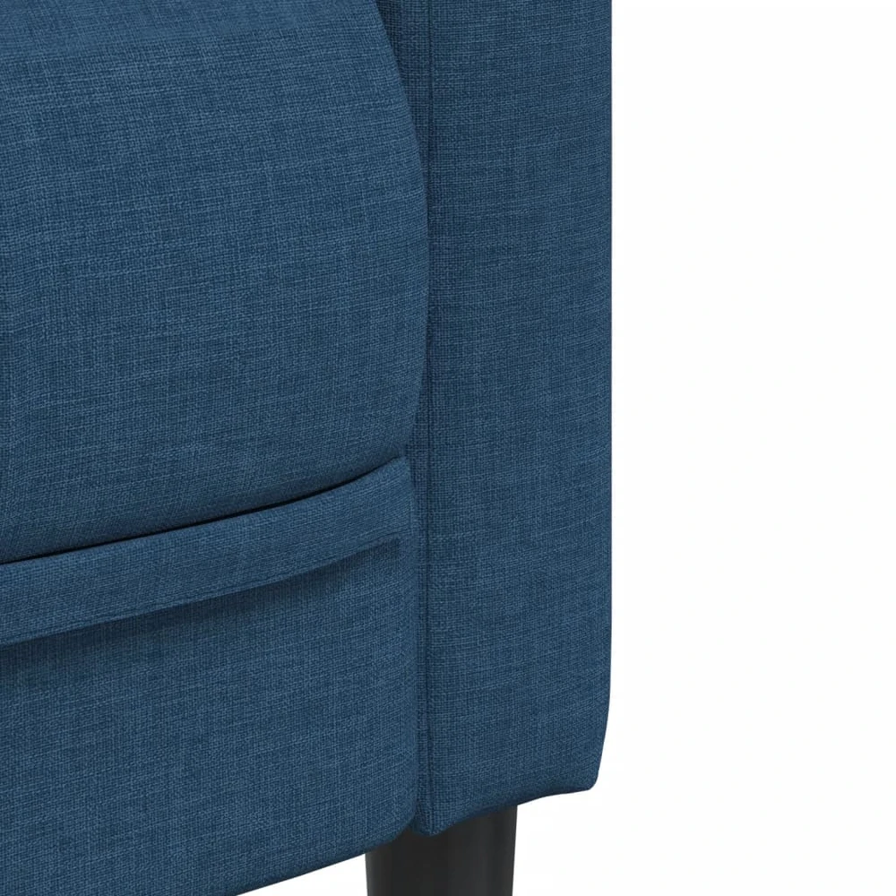 Trivietė sofa, mėlynos spalvos, audinys