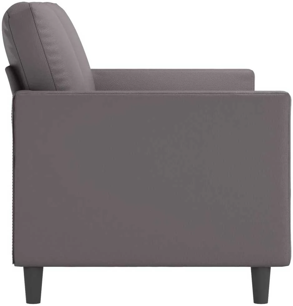Trivietė sofa, pilkos spalvos, 180cm, dirbtinė oda
