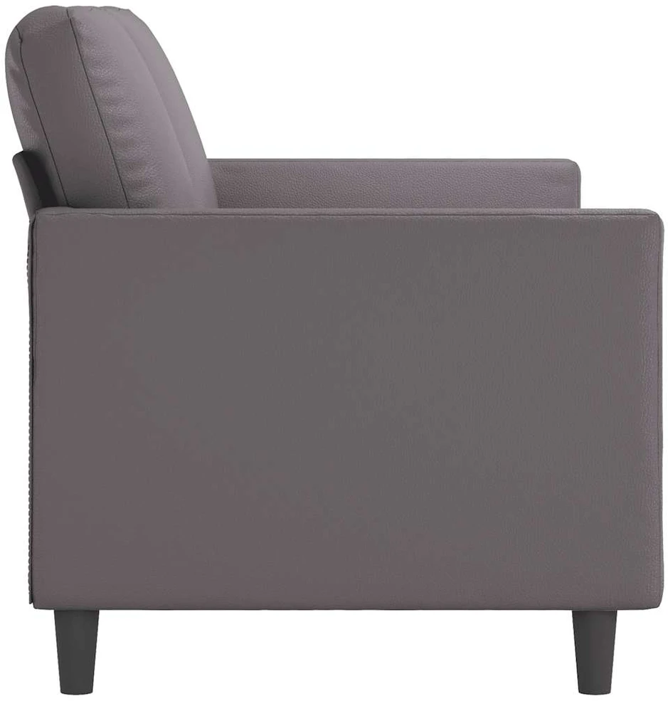 Trivietė sofa, pilkos spalvos, 180cm, dirbtinė oda