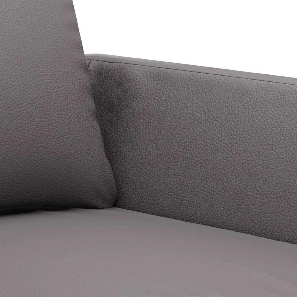 Trivietė sofa, pilkos spalvos, 180cm, dirbtinė oda