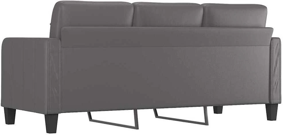 Trivietė sofa, pilkos spalvos, 180cm, dirbtinė oda