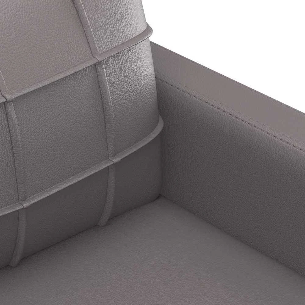 Trivietė sofa, pilkos spalvos, 180cm, dirbtinė oda