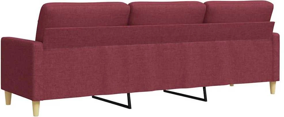 Trivietė sofa, raudonojo vyno spalvos, 180cm, audinys