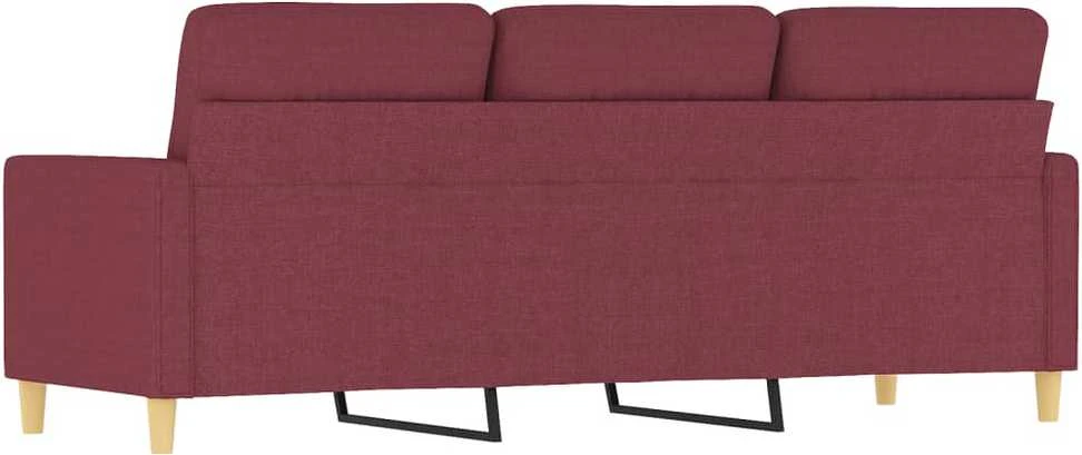 Trivietė sofa, raudonojo vyno spalvos, 180cm, audinys