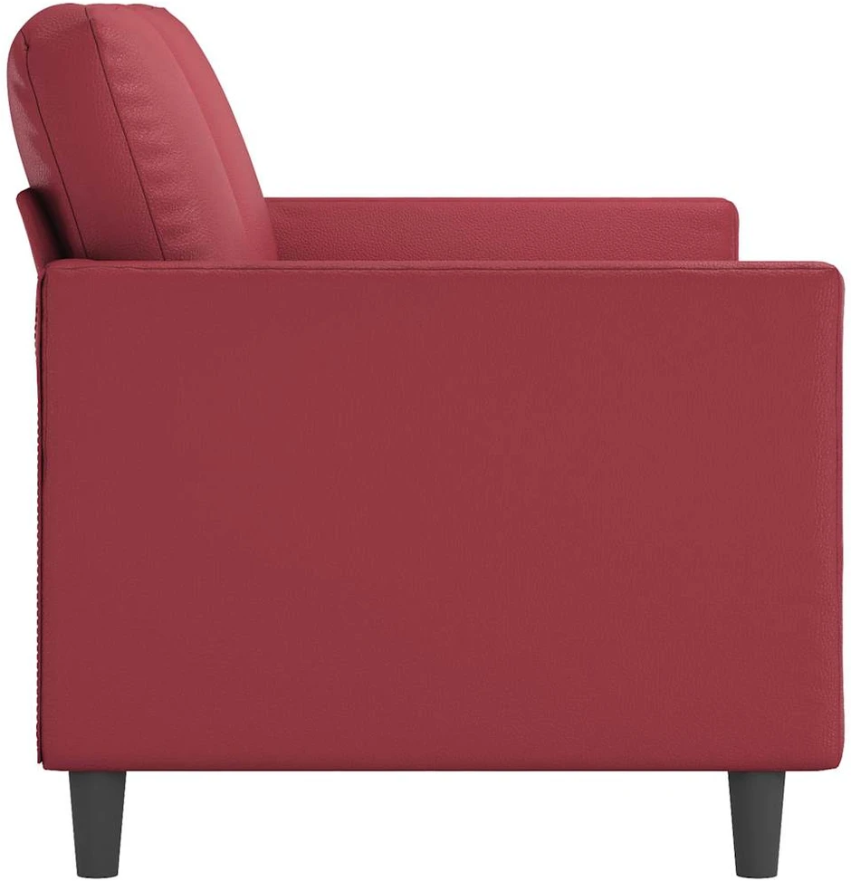 Trivietė sofa, raudonojo vyno spalvos, 180cm, dirbtinė oda