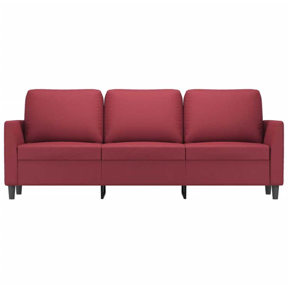 Trivietė sofa, raudonojo vyno spalvos, 180cm, dirbtinė oda