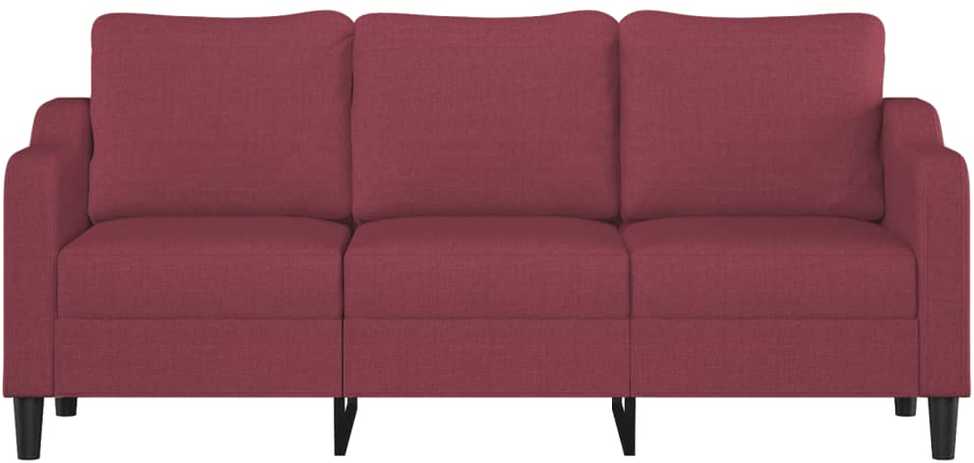 Trivietė sofa, raudonojo vyno spalvos, 180cm, audinys