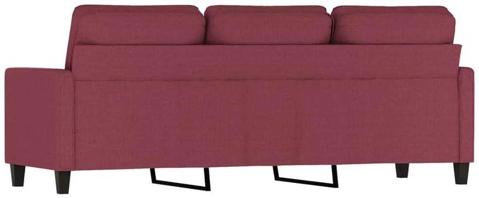 Trivietė sofa, raudonojo vyno spalvos, 180cm, audinys