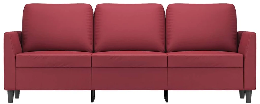 Trivietė sofa, raudonojo vyno spalvos, 180cm, dirbtinė oda
