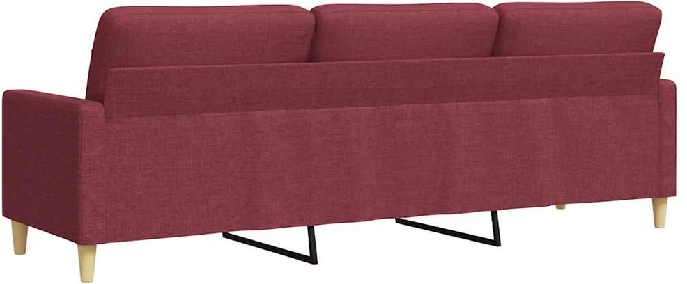 Trivietė sofa, raudonojo vyno spalvos, 180cm, audinys