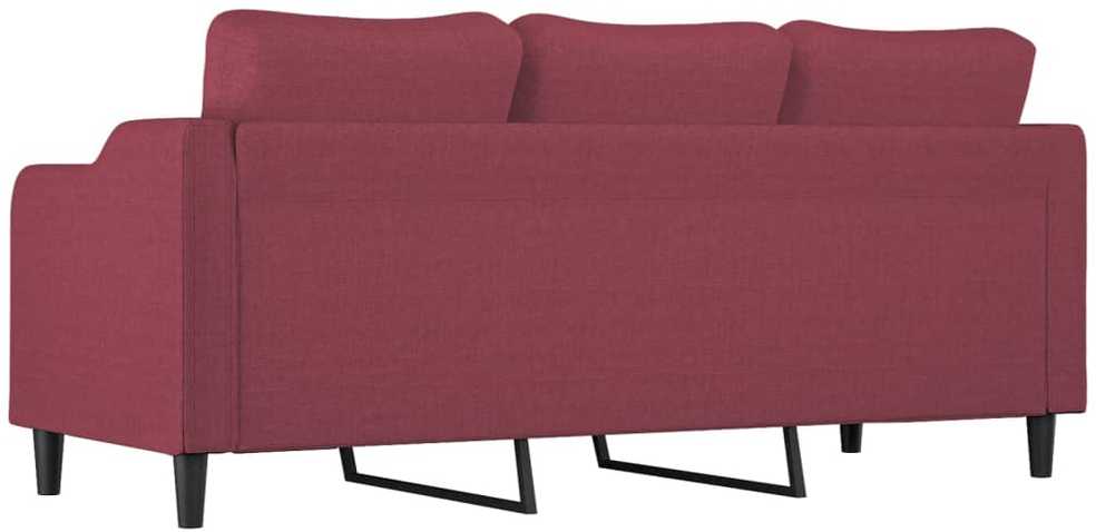 Trivietė sofa, raudonojo vyno spalvos, 180cm, audinys