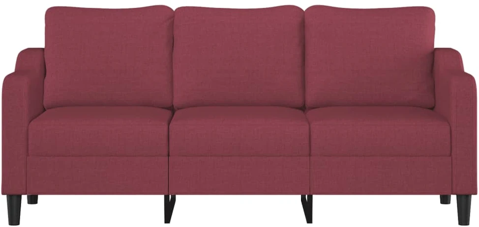 Trivietė sofa, raudonojo vyno spalvos, 180cm, audinys