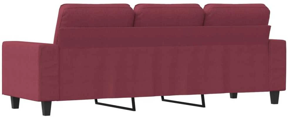 Trivietė sofa, raudonojo vyno spalvos, 180cm, audinys