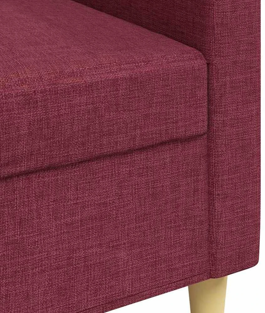 Trivietė sofa, raudonojo vyno spalvos, 180cm, audinys