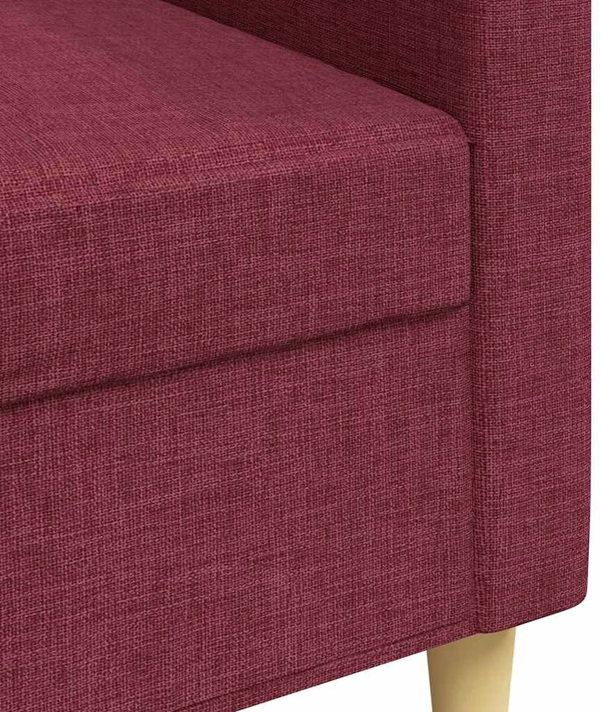 Trivietė sofa, raudonojo vyno spalvos, 180cm, audinys