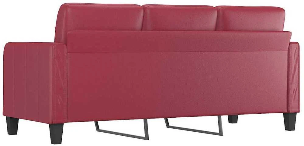 Trivietė sofa, raudonojo vyno spalvos, 180cm, dirbtinė oda